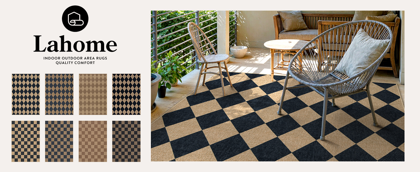 Amazon.com: Lahome Checkered Easy Jute Carpet, 3x5 Outdoor